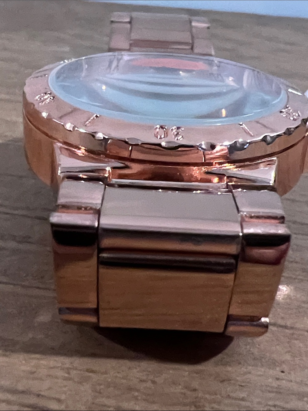 Chatelaine Embossed Compact Rose Gold Tone Watch - Picture 4 of 9